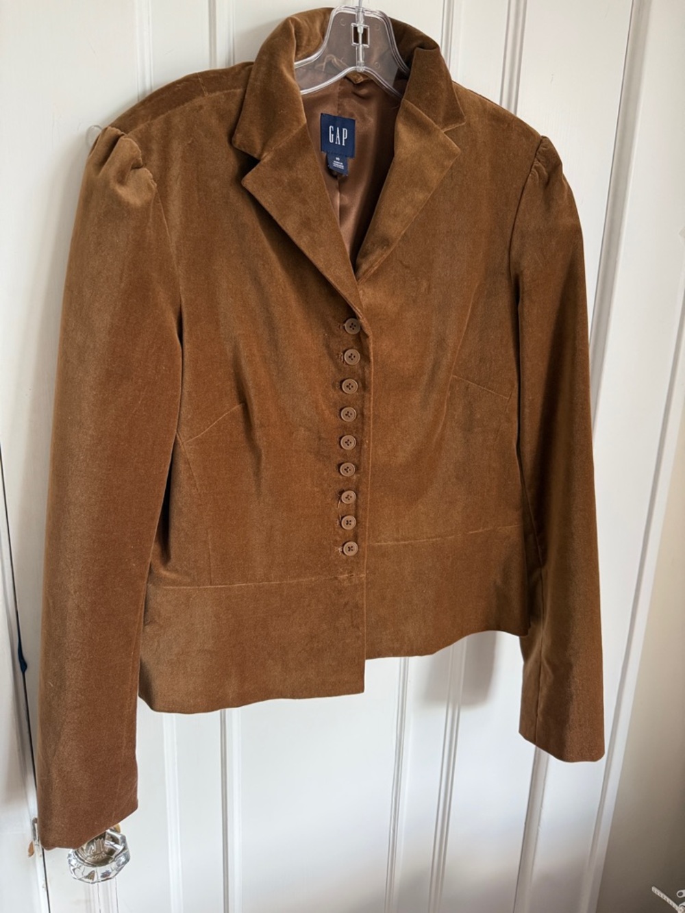 GAP Women's Brown Suede Button-Front Blazer sergeant Pepper